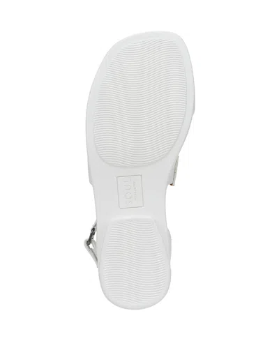 Soul Naturalizer Women's Fiesta Ankle Strap Footbed Flat Sandals In White Faux Leather