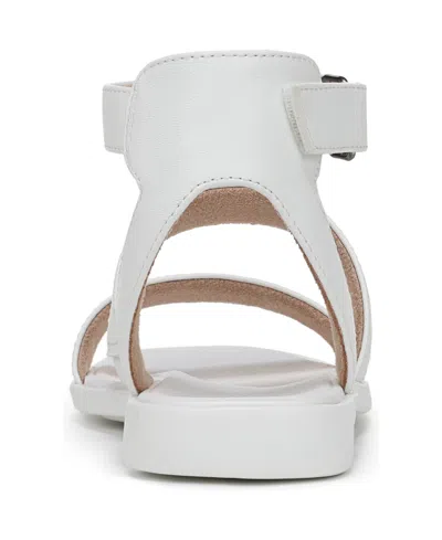 Soul Naturalizer Women's Fiesta Ankle Strap Footbed Flat Sandals In White Faux Leather