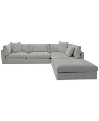 Macy's Merten 3-pc. Fabric Sectional Sofa, Exclusively At Macys In Cream