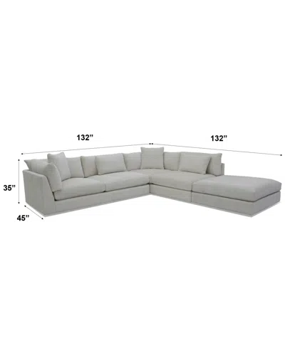 Macy's Merten 3-pc. Fabric Sectional Sofa, Exclusively At Macys In Cream