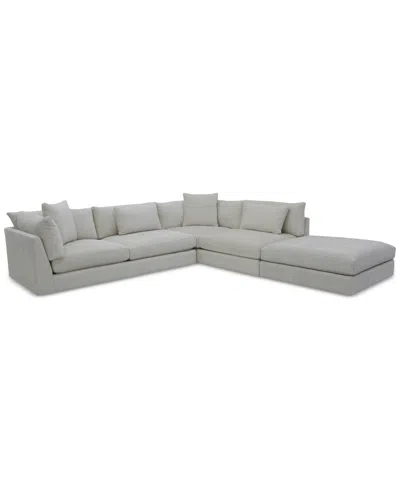 Macy's Merten 3-pc. Fabric Sectional Sofa, Exclusively At Macys In Cream