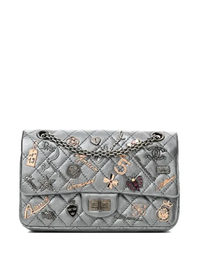 Pre-owned Chanel 2006-2008 2.55 Lucky Charms Shoulder Bag In Silver