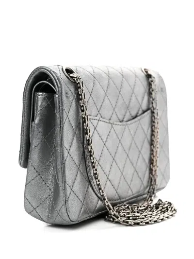 Pre-owned Chanel 2006-2008 2.55 Lucky Charms Shoulder Bag In Silver