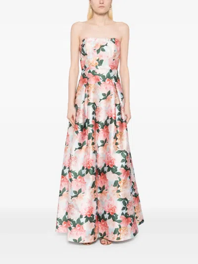 Sachin & Babi Giovanna Gown In Peach Peonies