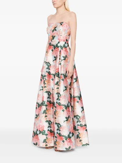 Sachin & Babi Giovanna Gown In Peach Peonies