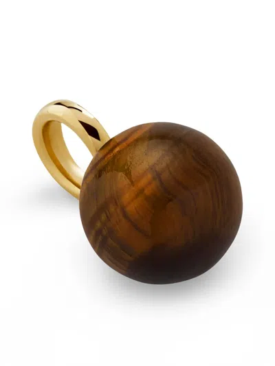 Monica Vinader Round Gemstone Charm In Gold