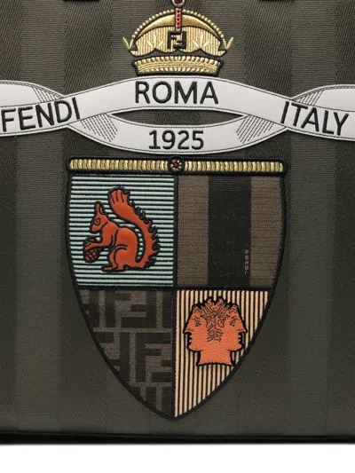 Fendi Structured Tote Bag With Detachable Strap And Top Handles In Multicolor