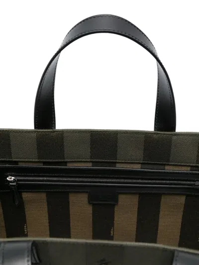 Fendi Structured Tote Bag With Detachable Strap And Top Handles In Multicolor
