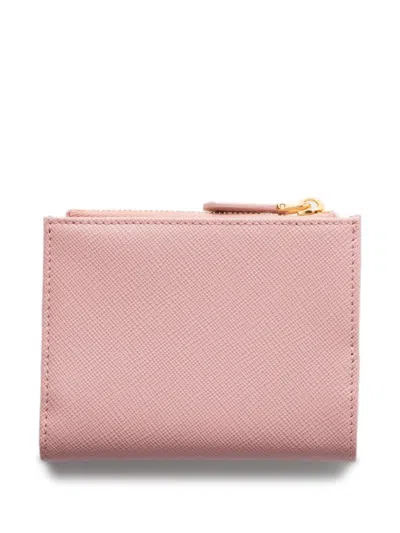 Prada Small Saffiano Leather Wallet In Pink