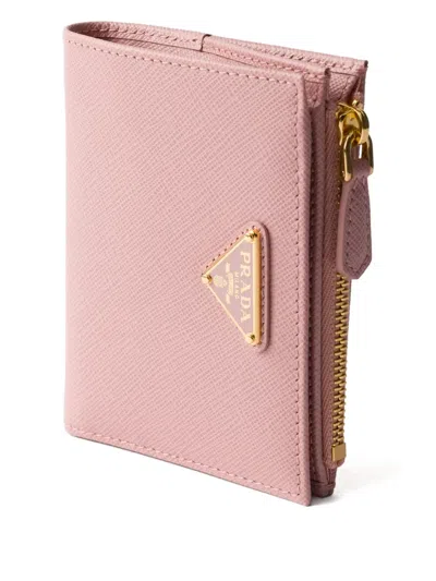 Prada Small Saffiano Leather Wallet In Pink