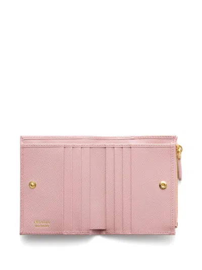 Prada Small Saffiano Leather Wallet In Pink