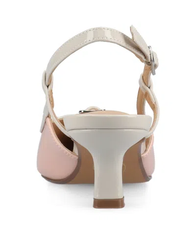 Journee Collection Padma Womens Pointed Closed Toe Kitten Heel Pumps In Pink