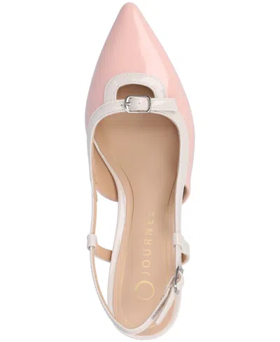 Journee Collection Padma Womens Pointed Closed Toe Kitten Heel Pumps In Pink