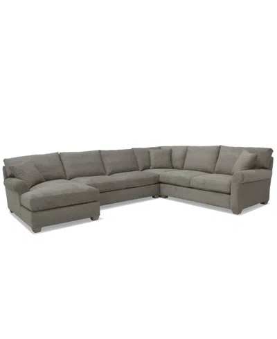 Macy's Reiter 4-pc. Fabric Sectional Sofa, Exclusively At  In Cobblestone