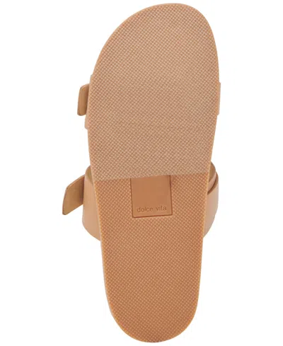 Dolce Vita Women's Soya Double Buckle Footbed Sandals In Light Tan Leather