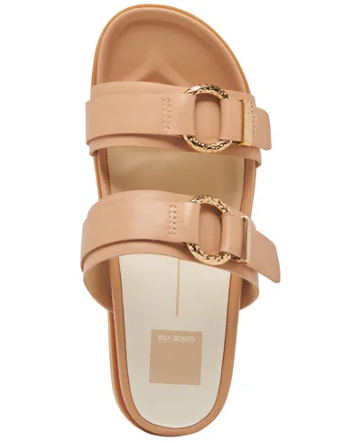 Dolce Vita Women's Soya Double Buckle Footbed Sandals In Light Tan Leather