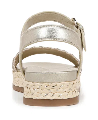 Naturalizer Neila Ankle Strap Platform Sandal In Champagne Raffia,leather