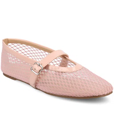 Journee Collection Journee Women's Casha Mesh Dress Flats In Pink