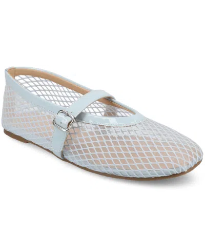 Journee Collection Journee Women's Casha Mesh Dress Flats In Light Blue