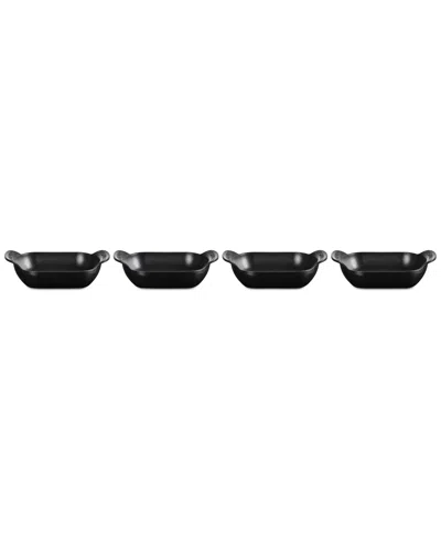 Le Creuset Gourmand Set Of 4 1/3-quart Enamel Cast Iron Rectangular Baker In Matte Black