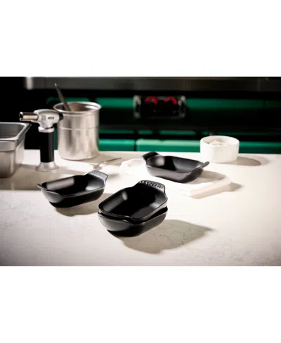 Le Creuset Gourmand Set Of 4 1/3-quart Enamel Cast Iron Rectangular Baker In Matte Black