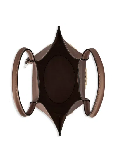 Tod's Braided Texture Small Shopping Tote In Brown