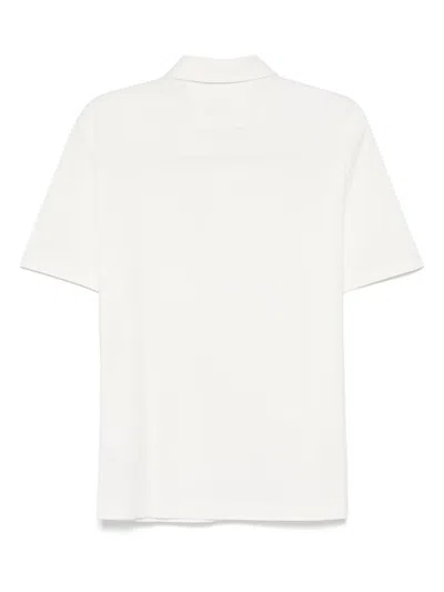 C.p. Company C.p.company Polo With Logo Patch In White
