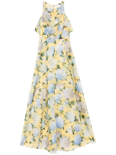 Sachin & Babi Kate Gown In Sun And Sea Peonies In Multi