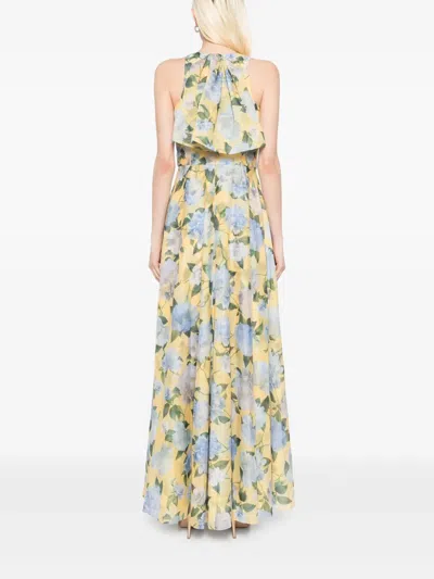 Sachin & Babi Kate Gown In Sun And Sea Peonies In Multi