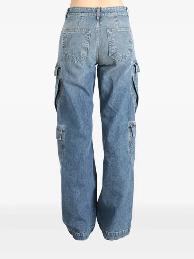 Rick Owens Drkshdw Faded Wash Cargo Double Jeans In Blue