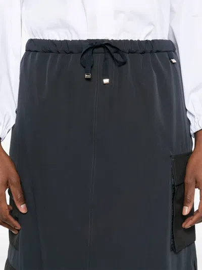 Herno Drawstring Midi Skirt In Blue