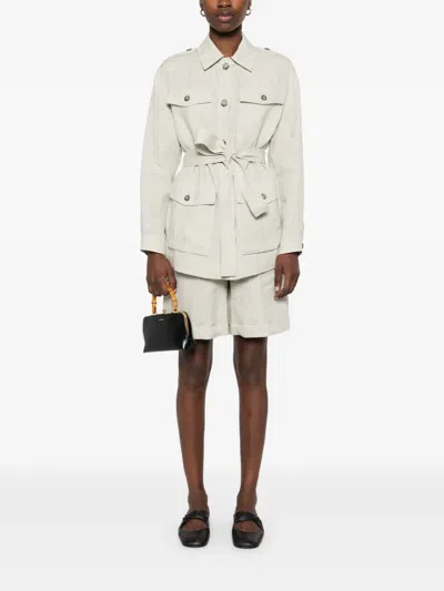 Peserico Linen Shorts In White