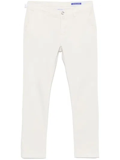 Jacob Cohen Crop Slim Single Pence Henry Pant In White