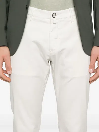 Jacob Cohen Crop Slim Single Pence Henry Pant In White
