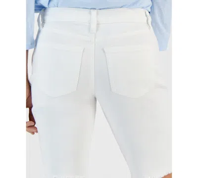 Style & Co Petite Raw-edge Denim Bermuda Shorts, Created For Macy's In Bright White
