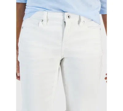Style & Co Petite Raw-edge Denim Bermuda Shorts, Created For Macy's In Bright White