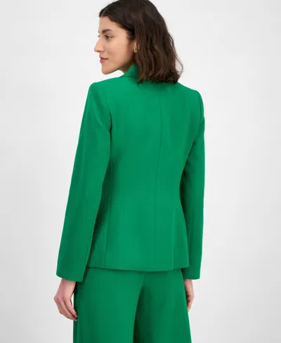 Tahari Asl Women's Peak-lapel Button-cuff Jacket, Regular & Petite In Emerald