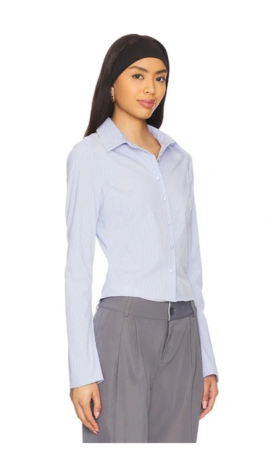 All The Ways Fiona Button Front Top In 细条纹