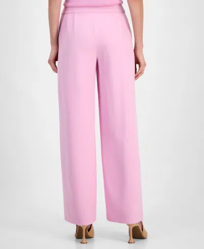 Tahari Asl Women's Mid-rise Wide-leg Career Pants In Pink Macaroon