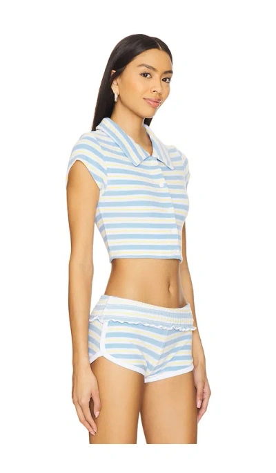 Frankies Bikinis Laurel Button Up Top In Ashbury Stripe