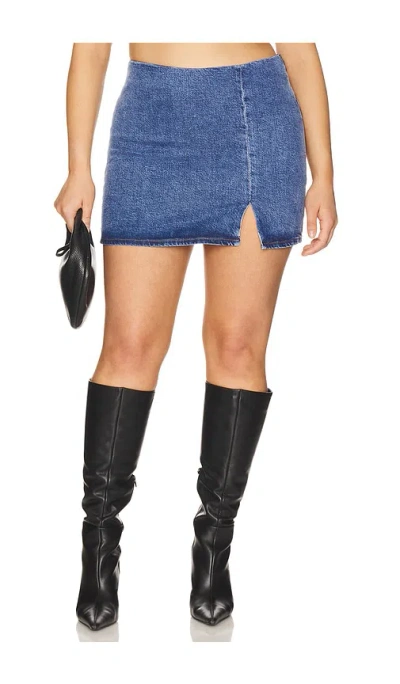 Good American Denim Mini Skirt In Indigo In Indigo771