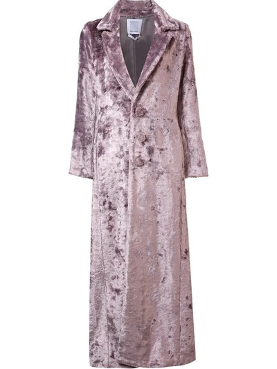 Rosie Assoulin Long Artificial Fur Coat In Purple