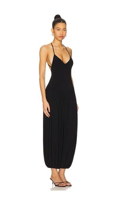 Norma Kamali Kelly Ankle Length Jumpsuit With Cross-back Design In Black