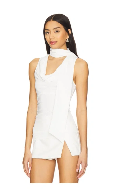 Superdown Amaly Drape Top In 白色