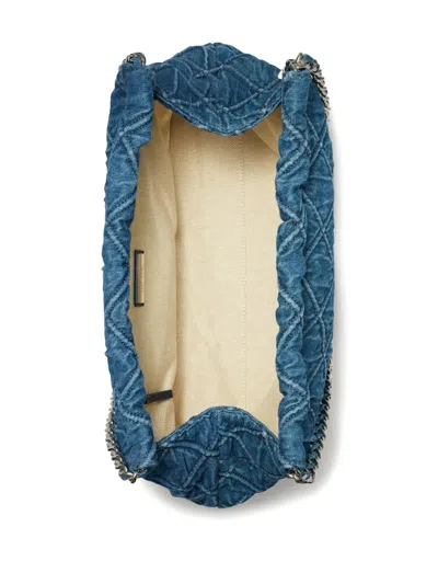 Tory Burch Fleming Soft Quilted Denim Hobo Bag In Blue