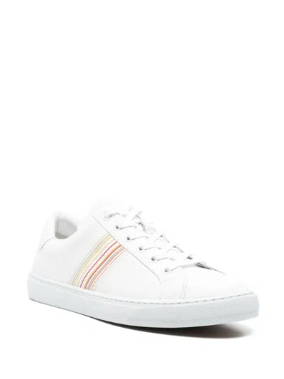 Paul Smith Hansen Sneakers With Multicolor Stripe Detail In White