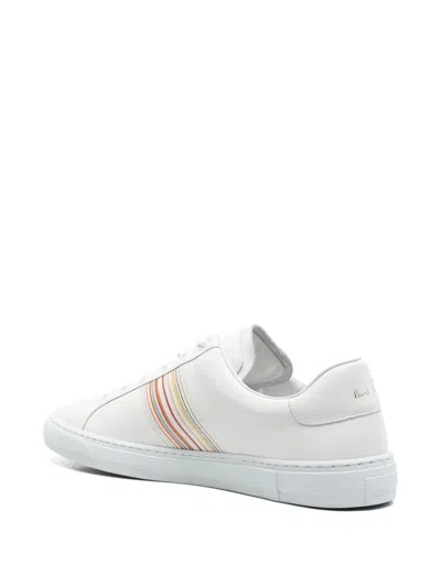 Paul Smith Hansen Sneakers With Multicolor Stripe Detail In White
