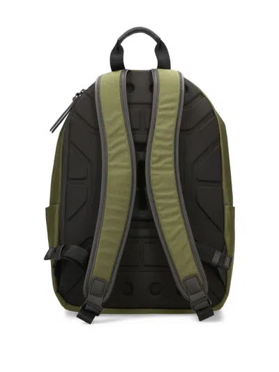 Premiata Structured Olive Green Nylon Backpack In Green
