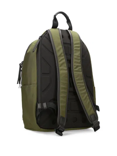 Premiata Structured Olive Green Nylon Backpack In Green