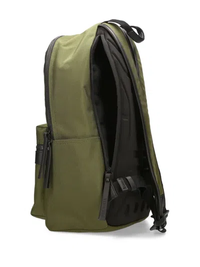 Premiata Structured Olive Green Nylon Backpack In Green
